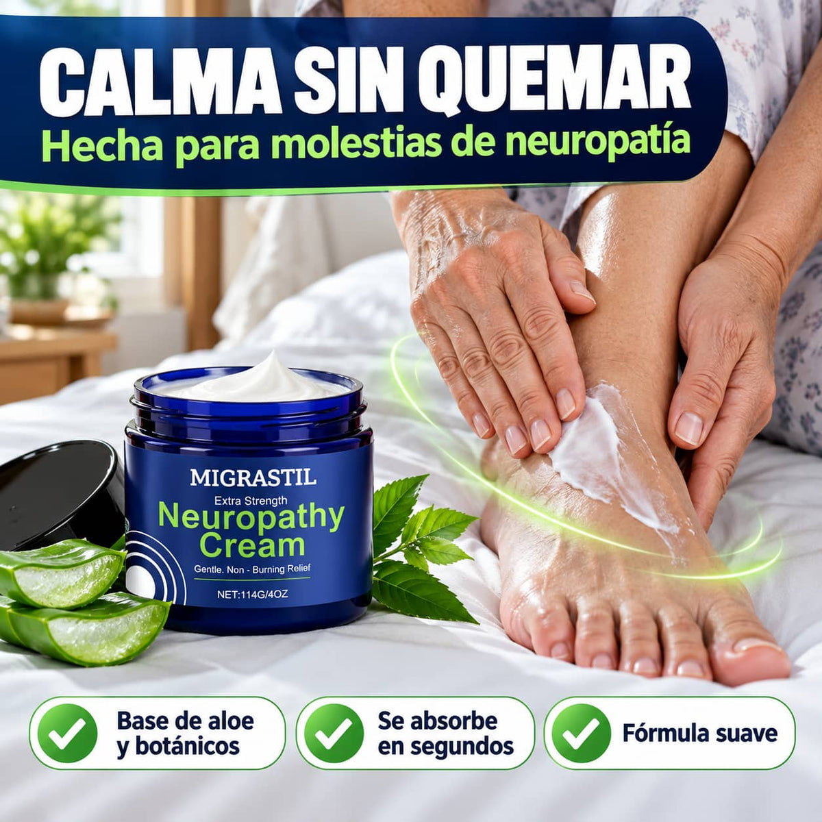 Crema Migrastil para Neuropatía | Alivio Calmante Sin Ardor