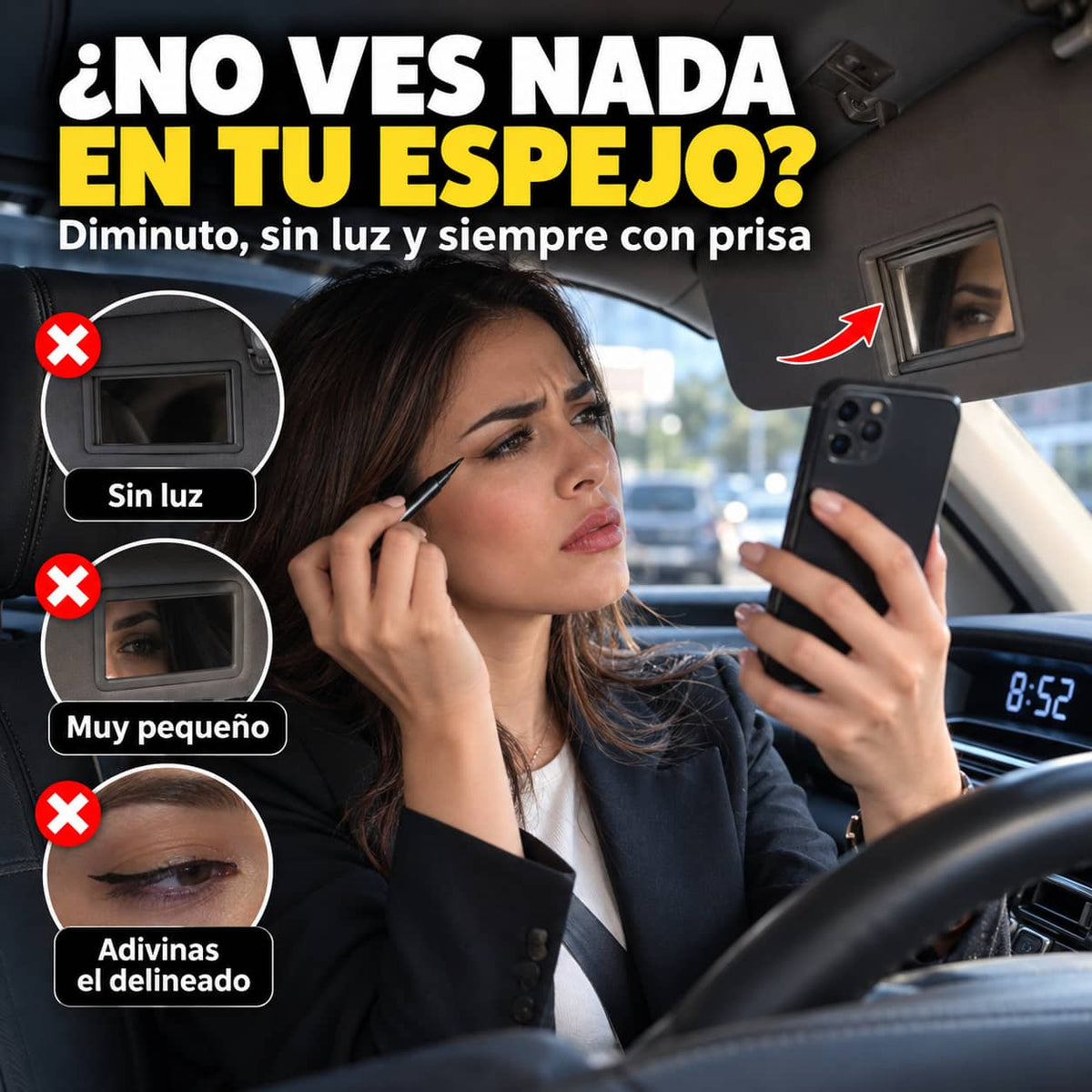 Espejo LumiVisor Pro™ | Maquíllate Perfecto En Tu Auto