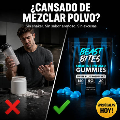 Gomitas de Creatina Beast Bites | 5g de Potencia Sin Mezclar Nada
