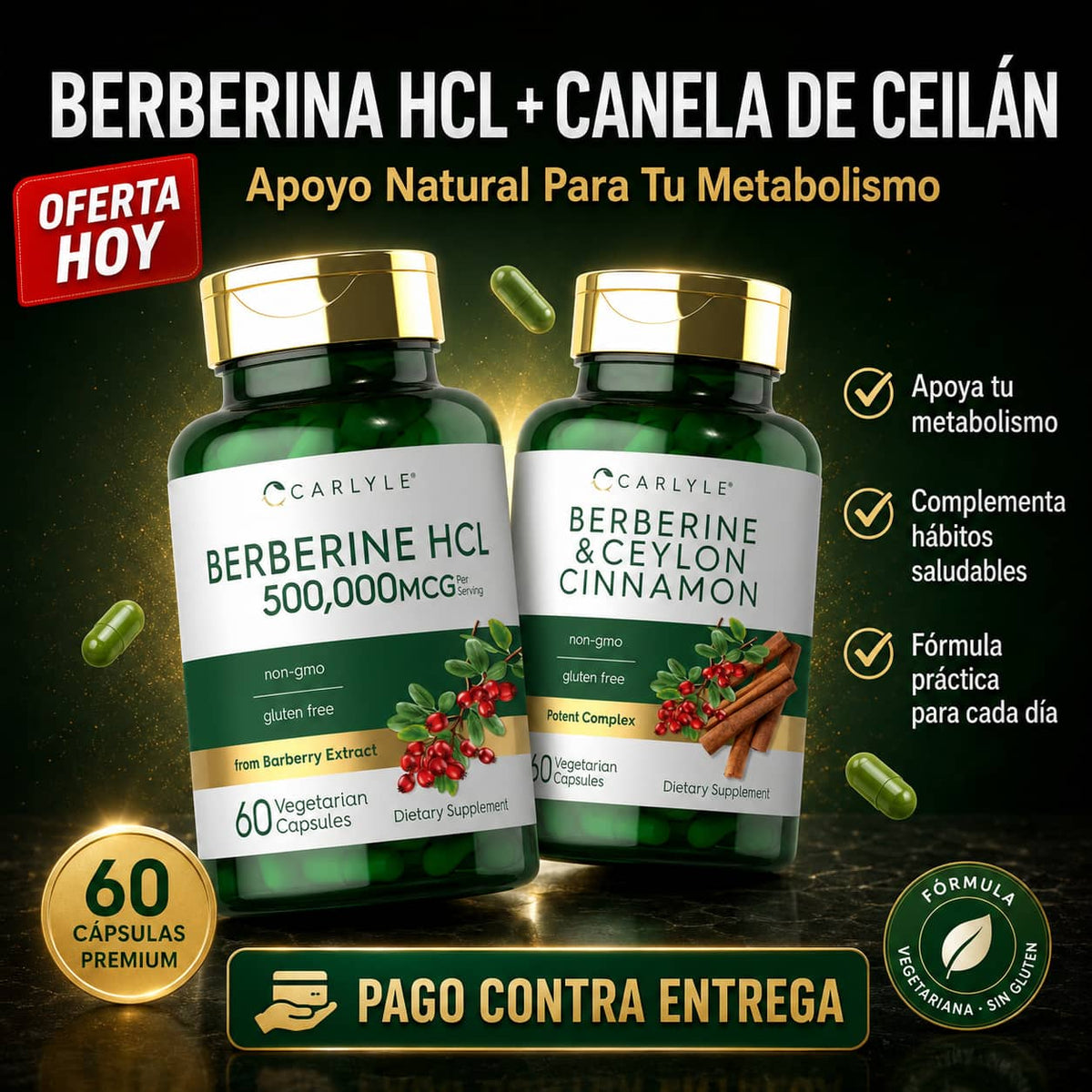Berberina HCL Carlyle | Controla Tu Azúcar de Forma Natural