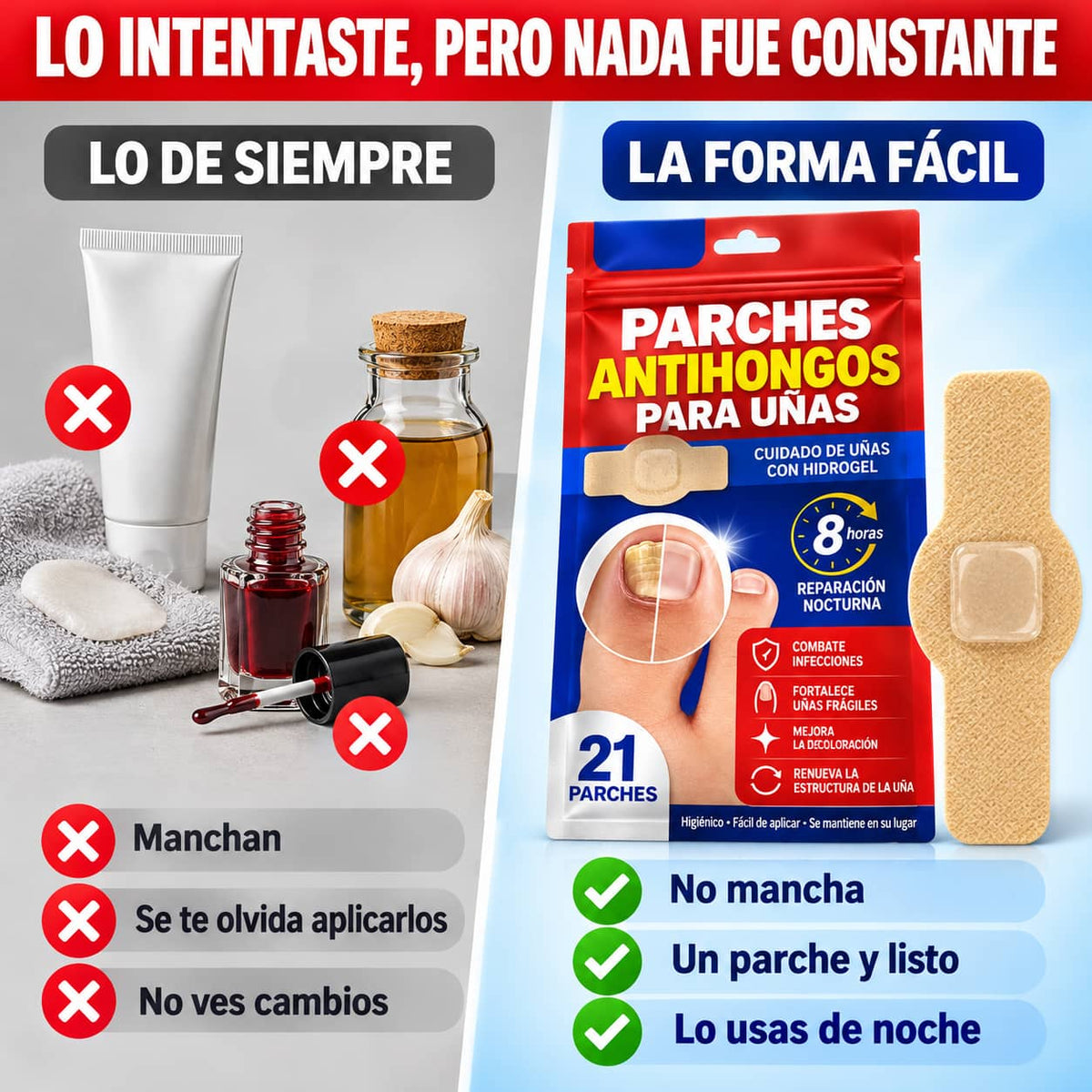 Parches para Uñas con Hongos | Uñas Renovadas Mientras Duermes