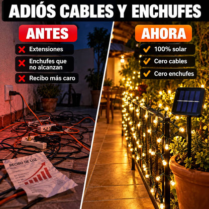 Luces Solares de Jardín | Ambiente Cálido Sin Pagar Luz