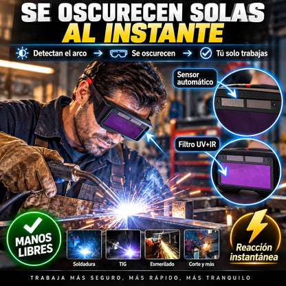 Gafas de Soldadura con Oscurecimiento Automático | Protección Total Sin Cambiar Baterías