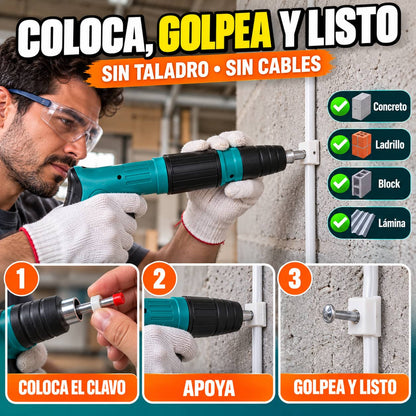 Pistola de Clavos Manual | Fija en Concreto Sin Taladro