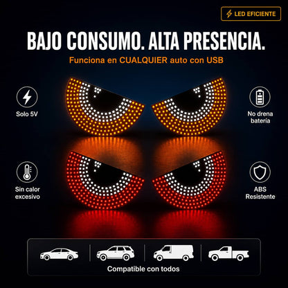 Ojos LED Devil para Auto | Estilo Agresivo con Un Solo Clic