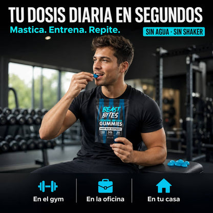 Gomitas de Creatina Beast Bites | 5g de Potencia Sin Mezclar Nada