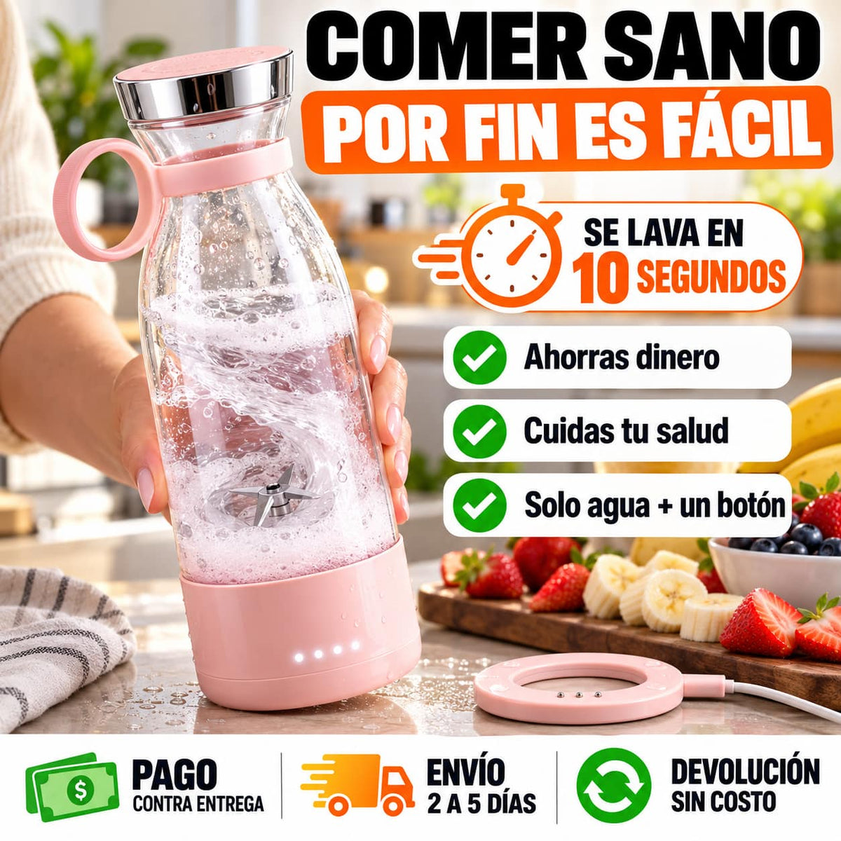 Vaso Licuador Blendora Pro™ | Tu Licuado Listo Donde Sea