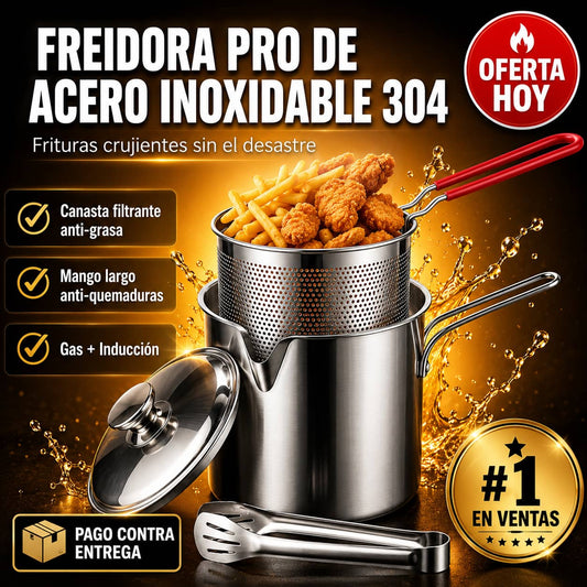 Mini Freidora de Acero Inoxidable | Frituras Perfectas Sin Complicaciones