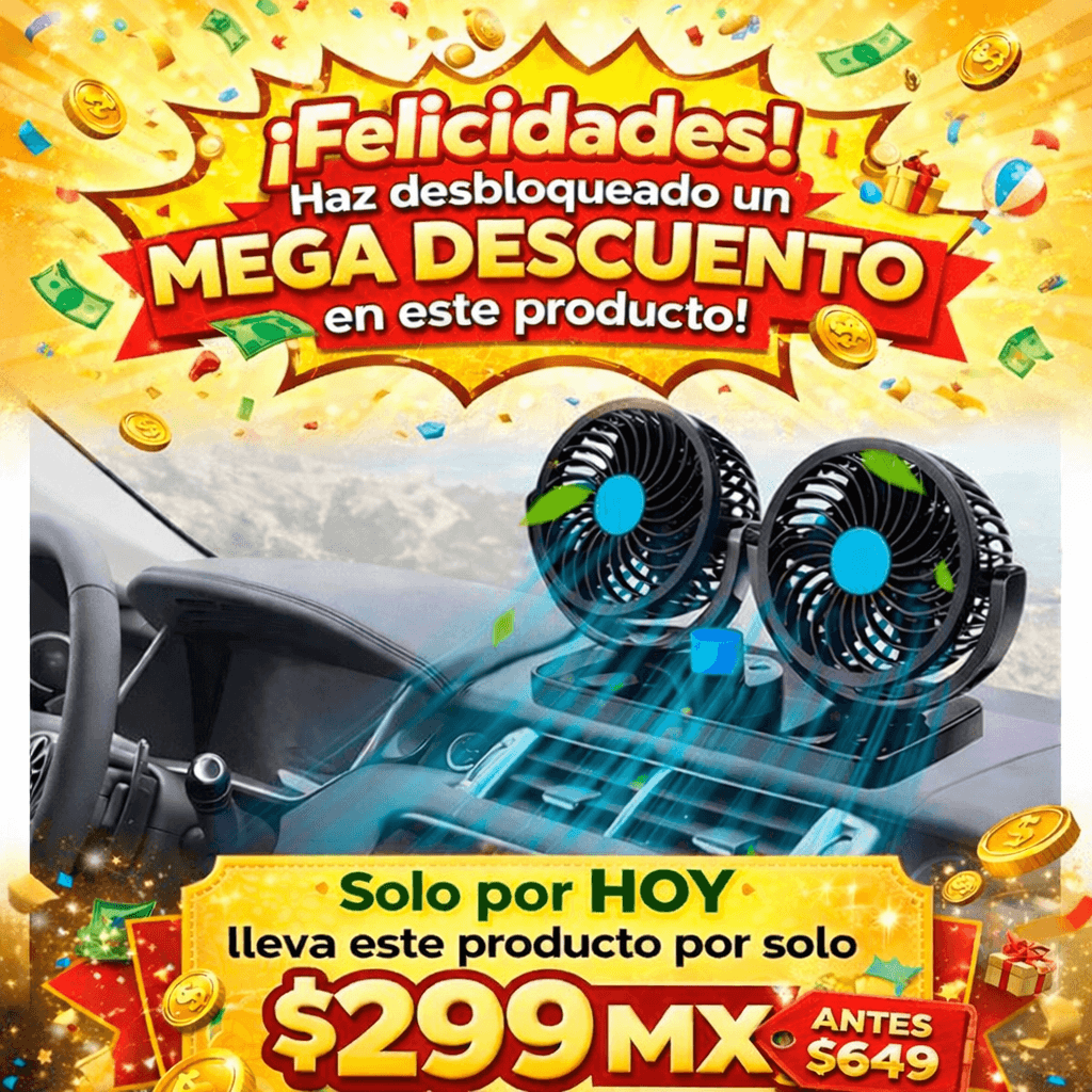 VENTILADOR PARA CARRO 2 VELOCIDADES +50% Descuento🔥