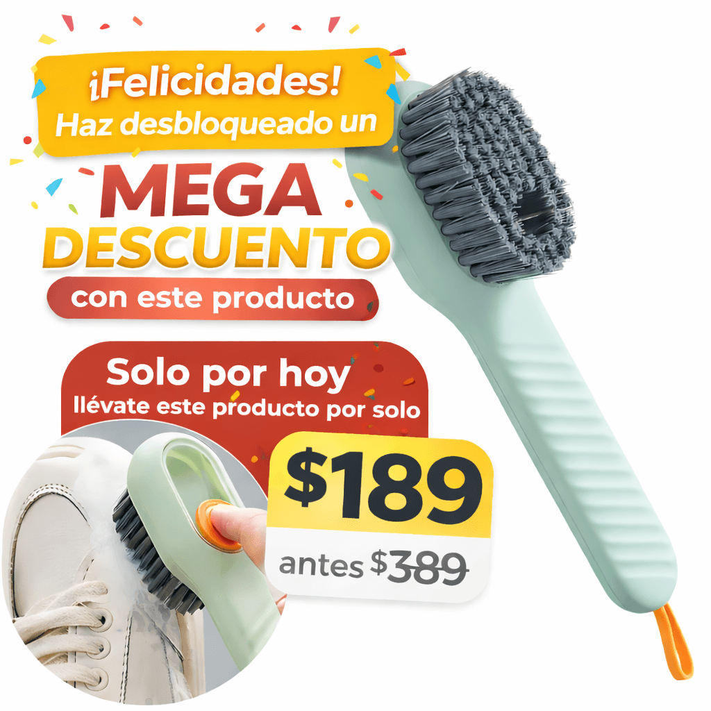 🧼Cepillo Limpieza Con Dispensador Jabon 60% Descuento