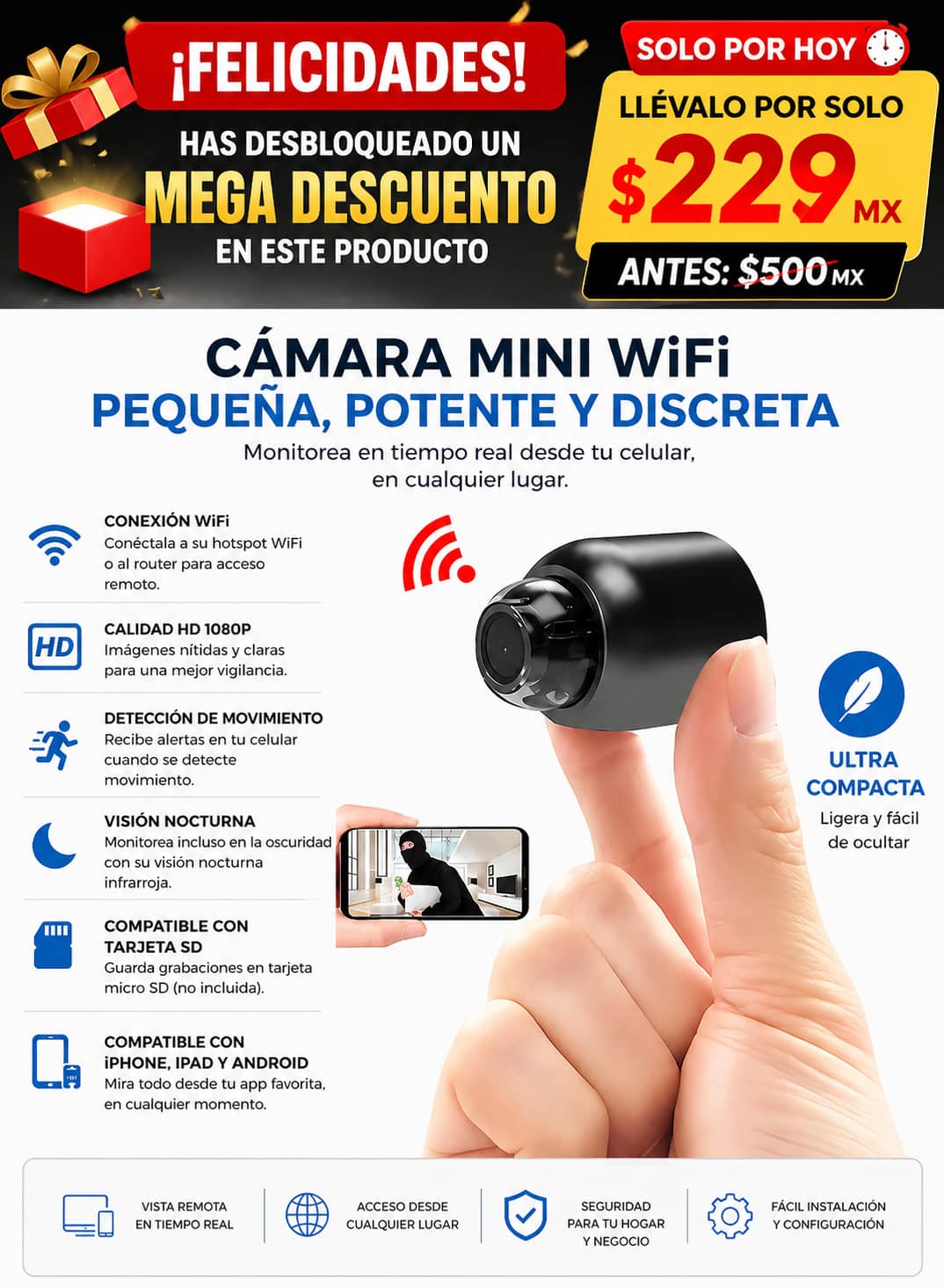 Camara Espia Mini 2026 +50% OFF🔥