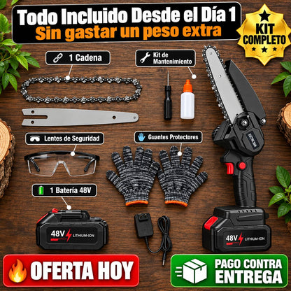 Motosierra TimberPro 48V™. | Corta Ramas Gruesas en Segundos Sin Esfuerzo