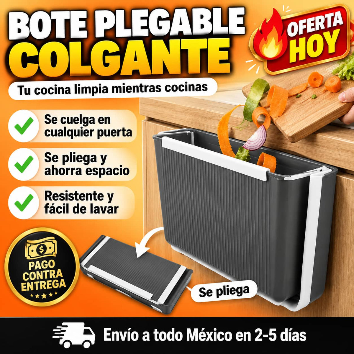 Bote de Basura CleanBin Pro™ | Cocina Limpia Mientras Cocinas
