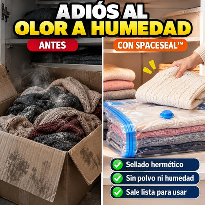 Bolsas al Vacío SpaceSeal™ | Libera Hasta 80% de Espacio en tu Clóset