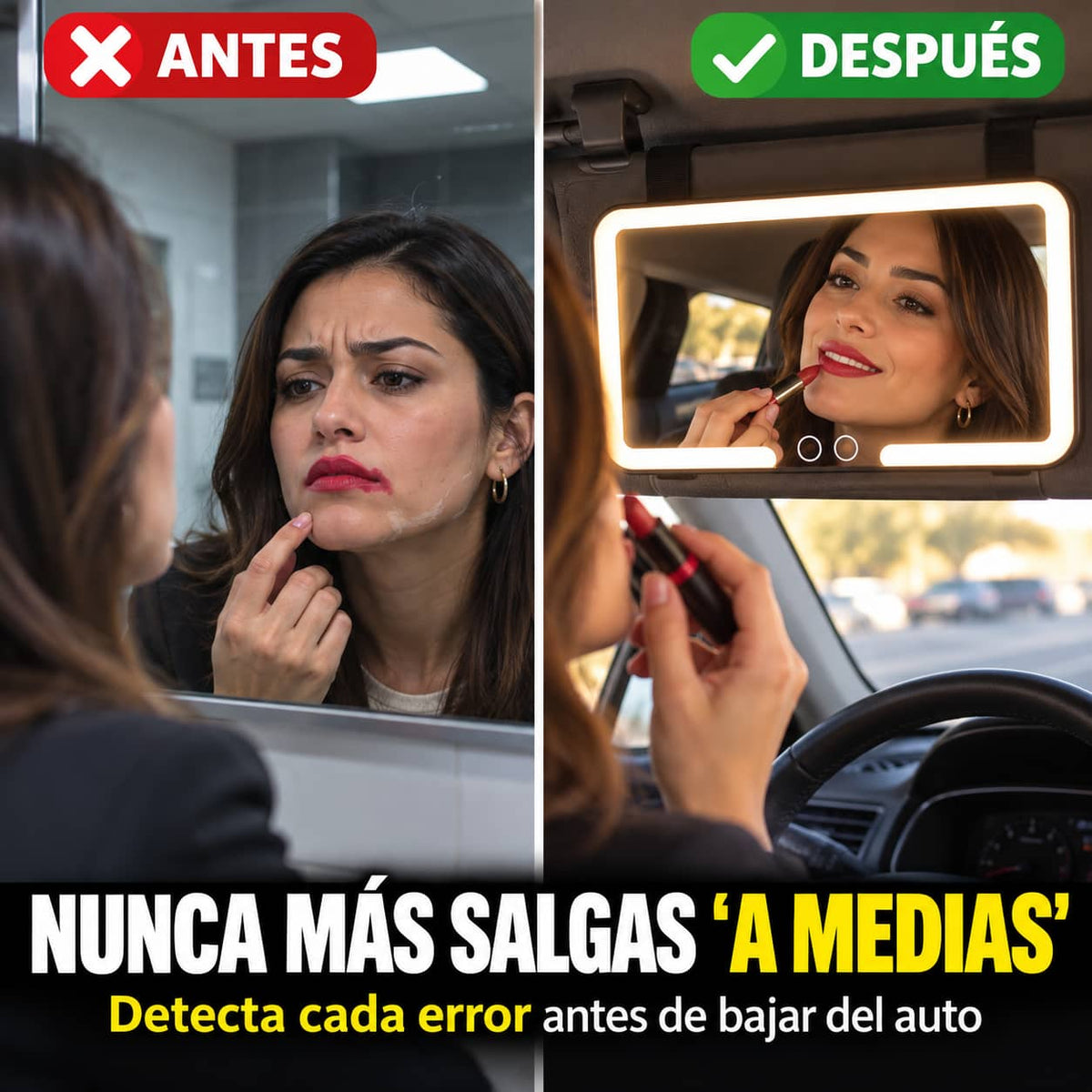 Espejo LumiVisor Pro™ | Maquíllate Perfecto En Tu Auto