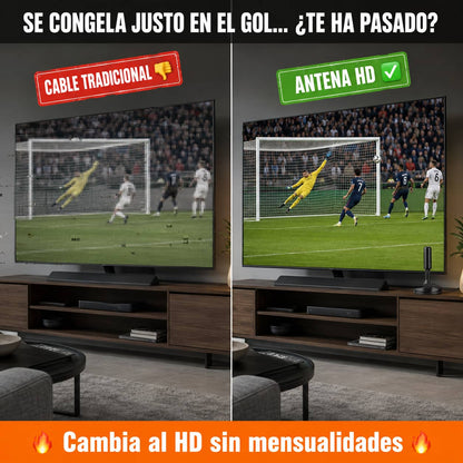 Antena Digital HD con Booster | Todos los Canales Gratis Sin Mensualidad