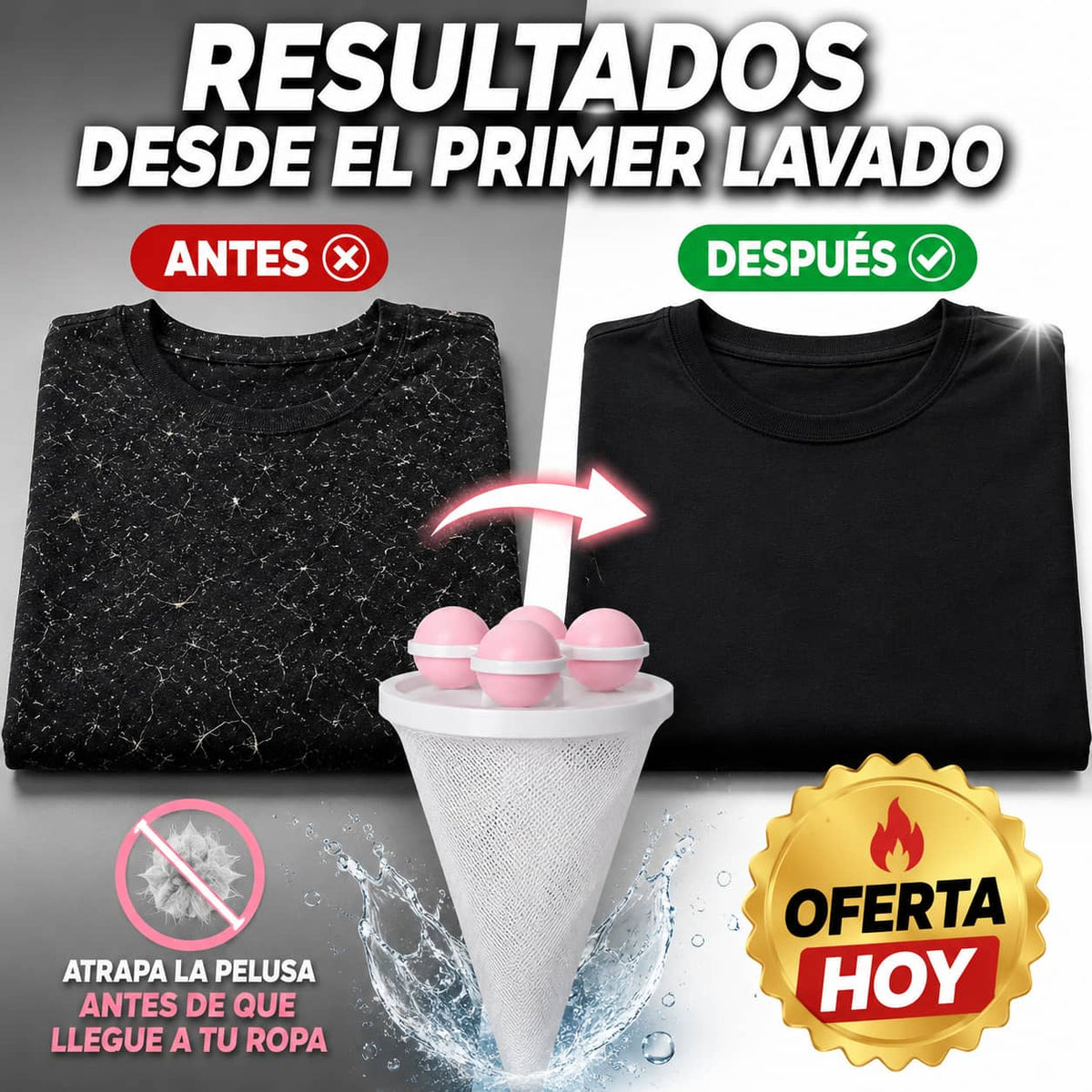 Filtro Atrapa Pelusas para Lavadora | Ropa Más Limpia Sin Esfuerzo Desde el Primer Lavado