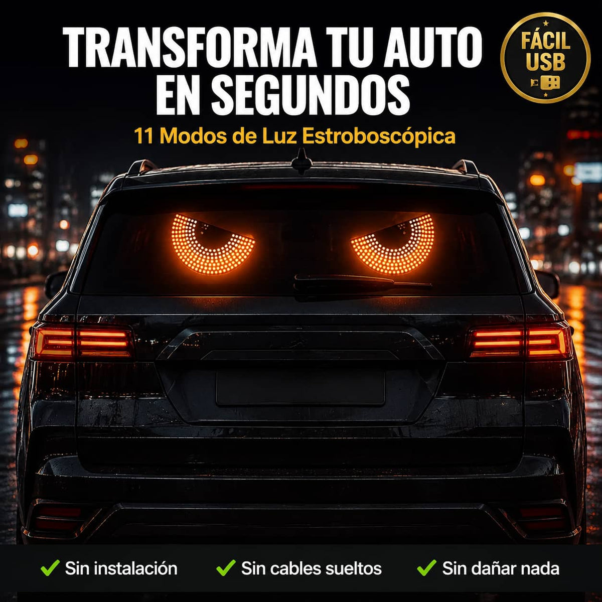 Ojos LED Devil para Auto | Estilo Agresivo con Un Solo Clic