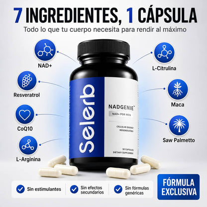 NAD+ Men's Complex | Más Energía, Fuerza y Rendimiento Desde el Primer Frasco