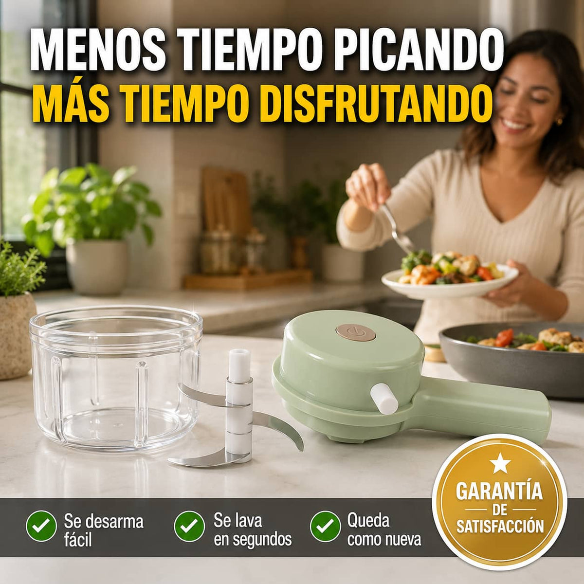 Picadora ChopMaster 4 en 1™ | Pica Todo en Segundos Sin Esfuerzo