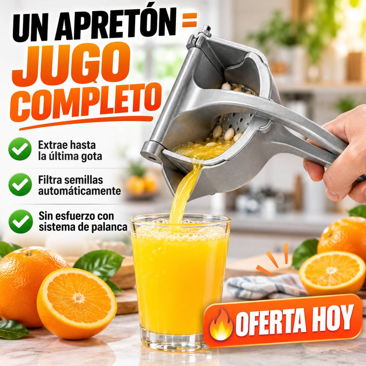 Exprimidor CitraPress Pro™ | Jugo Fresco en Segundos Sin Esfuerzo