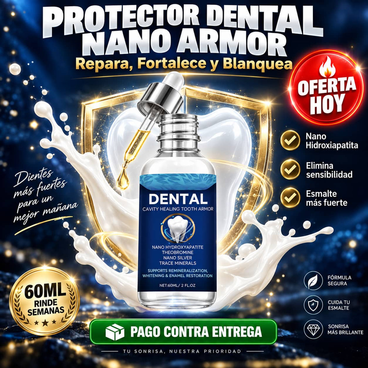 Protector Dental Nano Armor | Repara y Fortalece Tu Esmalte Desde la Primera Aplicación