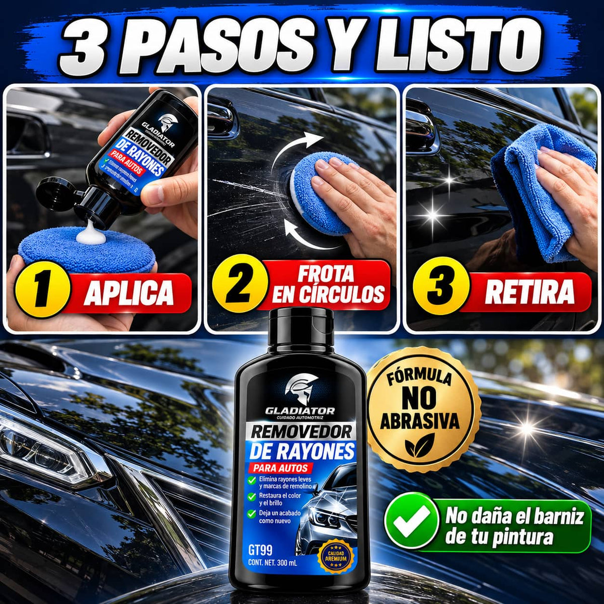 Quita Rayones Gladiator GT99 | Brillo de Agencia en Minutos
