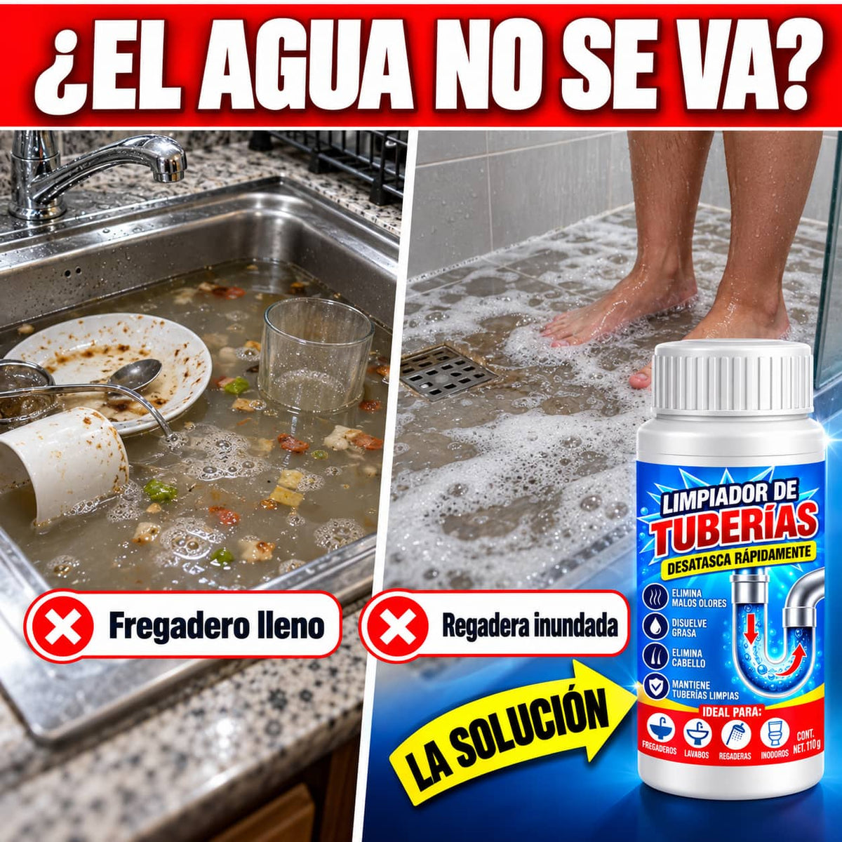 Polvo Destapa Drenajes | Adiós Tapones Sin Llamar Al Plomero