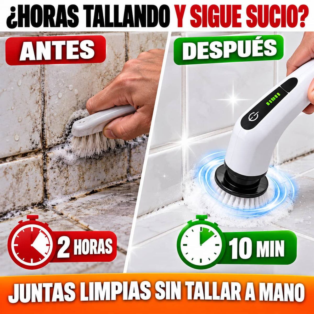 Cepillo Eléctrico Giratorio | Limpia Sin Esfuerzo
