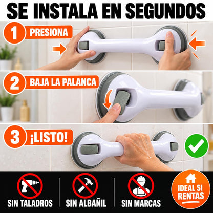 Barra de Apoyo SafeGrip™ | Seguridad en la Ducha Sin Taladrar