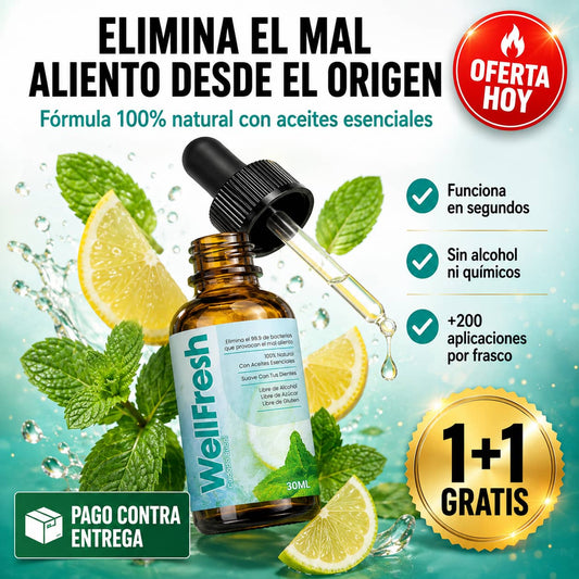 Wellfresh Gotas Bucales | Aliento Fresco Al Instante, Sin Químicos