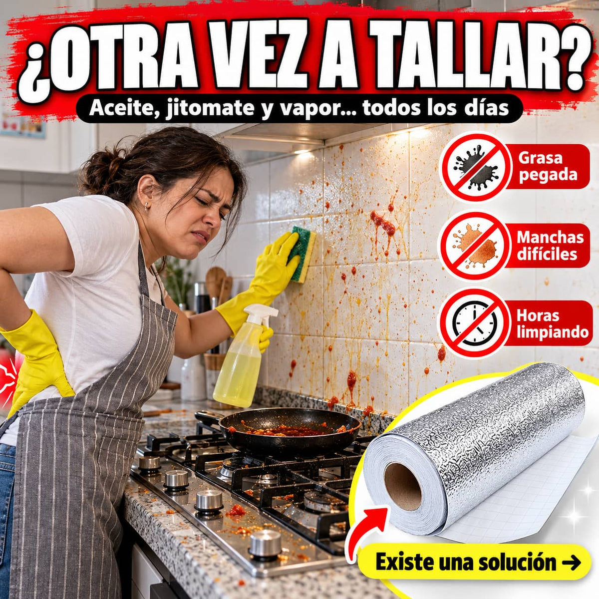 Papel Adhesivo AluShield Pro™ | Cocina Limpia Sin Tallar