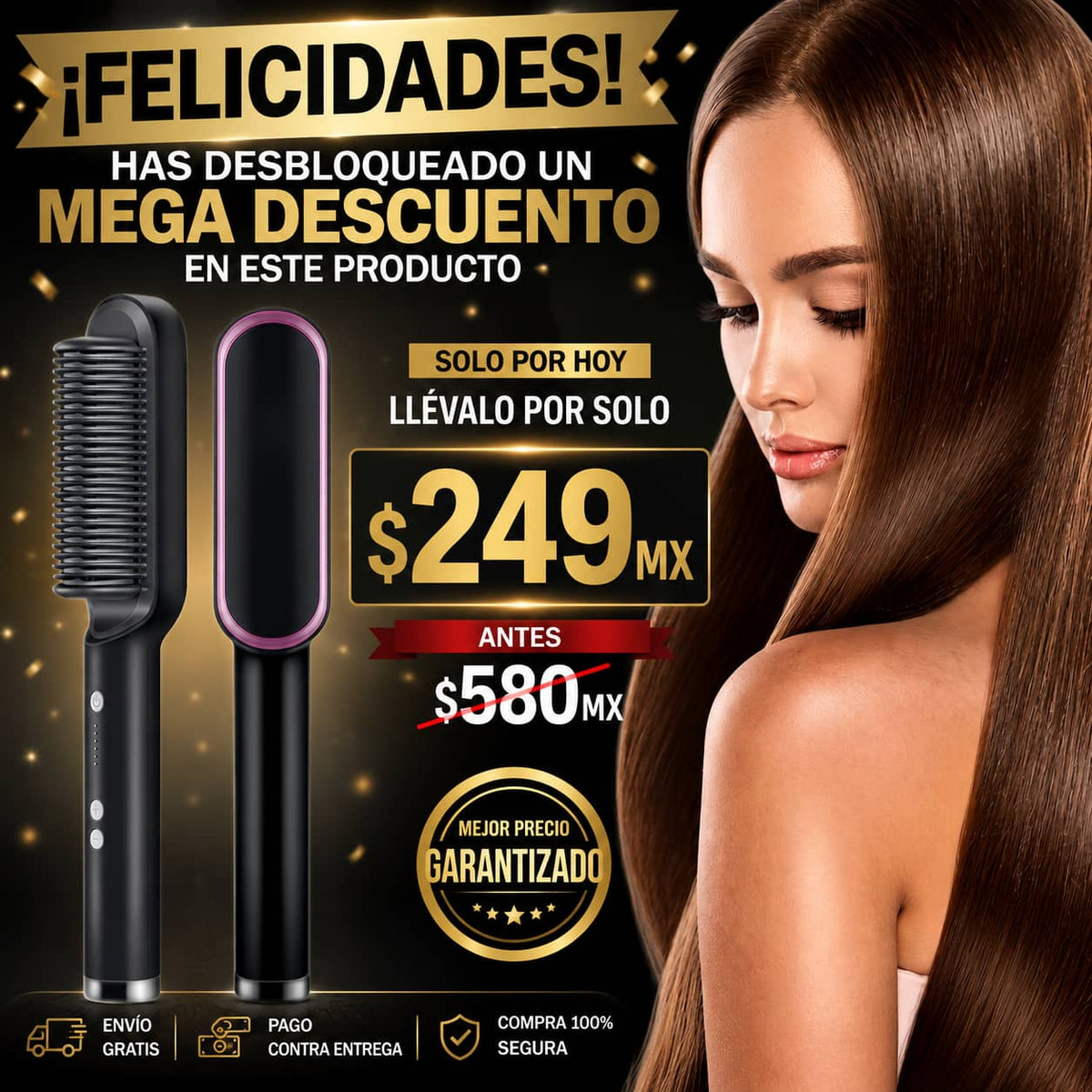 🏷️CEPILLO PEINE ALACIADOR +50%OFF⚡