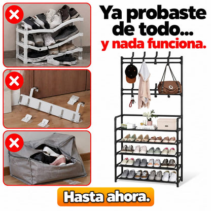Zapatero Perchero HomeRack Pro™ | Todo Organizado en Un Solo Mueble