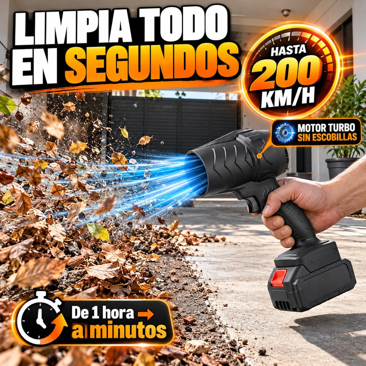 Soplador TurboBlow Max™ | Limpia en Minutos Sin Cables