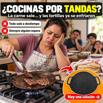 Comal Coreano GrillMaster™ | Parrillada en Casa Sin Que Se Pegue Nada