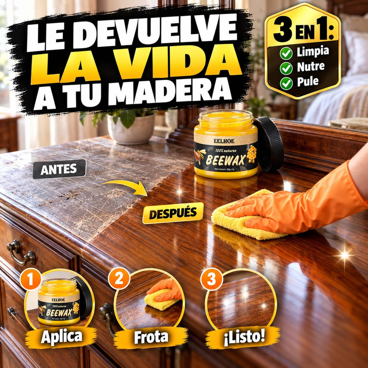 Cera de Abeja Beemax | Muebles Como Nuevos en Minutos
