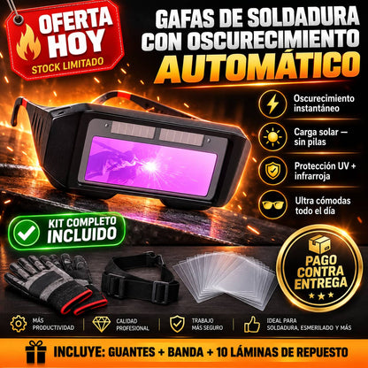 Gafas de Soldadura con Oscurecimiento Automático | Protección Total Sin Cambiar Baterías