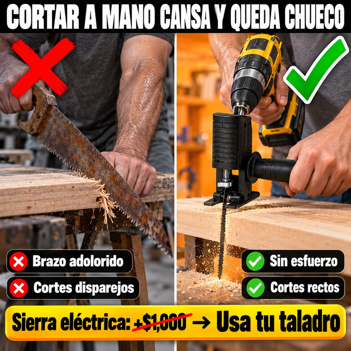 Adaptador Sierra para Taladro | Convierte tu Taladro en Sierra en Segundos