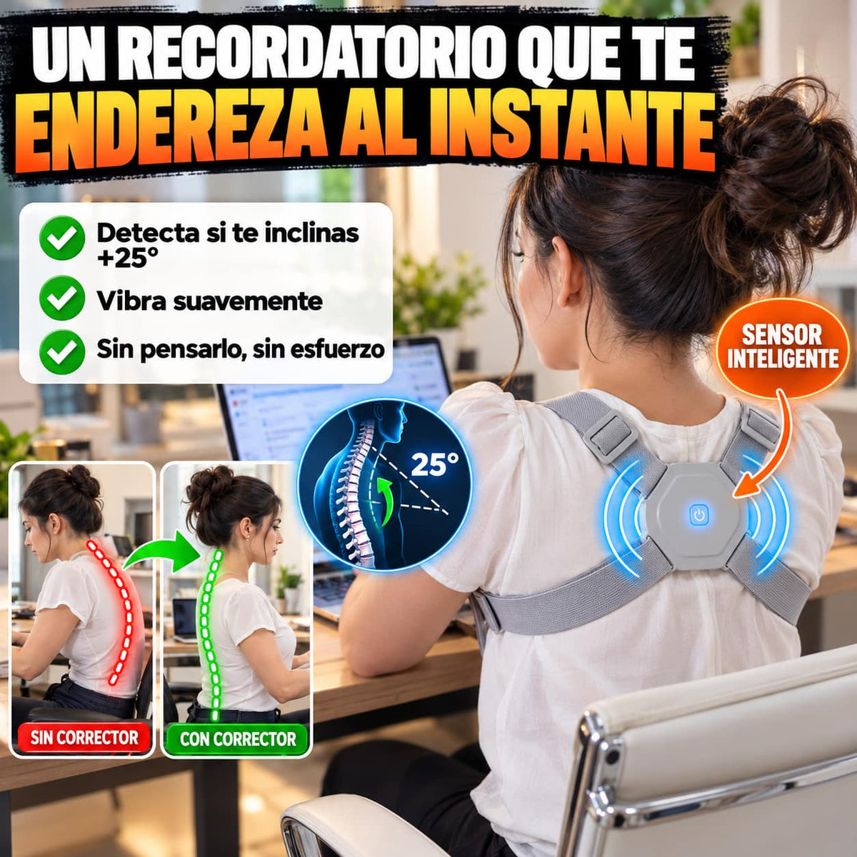 Corrector De Postura Inteligente | Te Avisa Cuando Te Encorvas