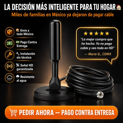 Antena Digital HD con Booster | Todos los Canales Gratis Sin Mensualidad