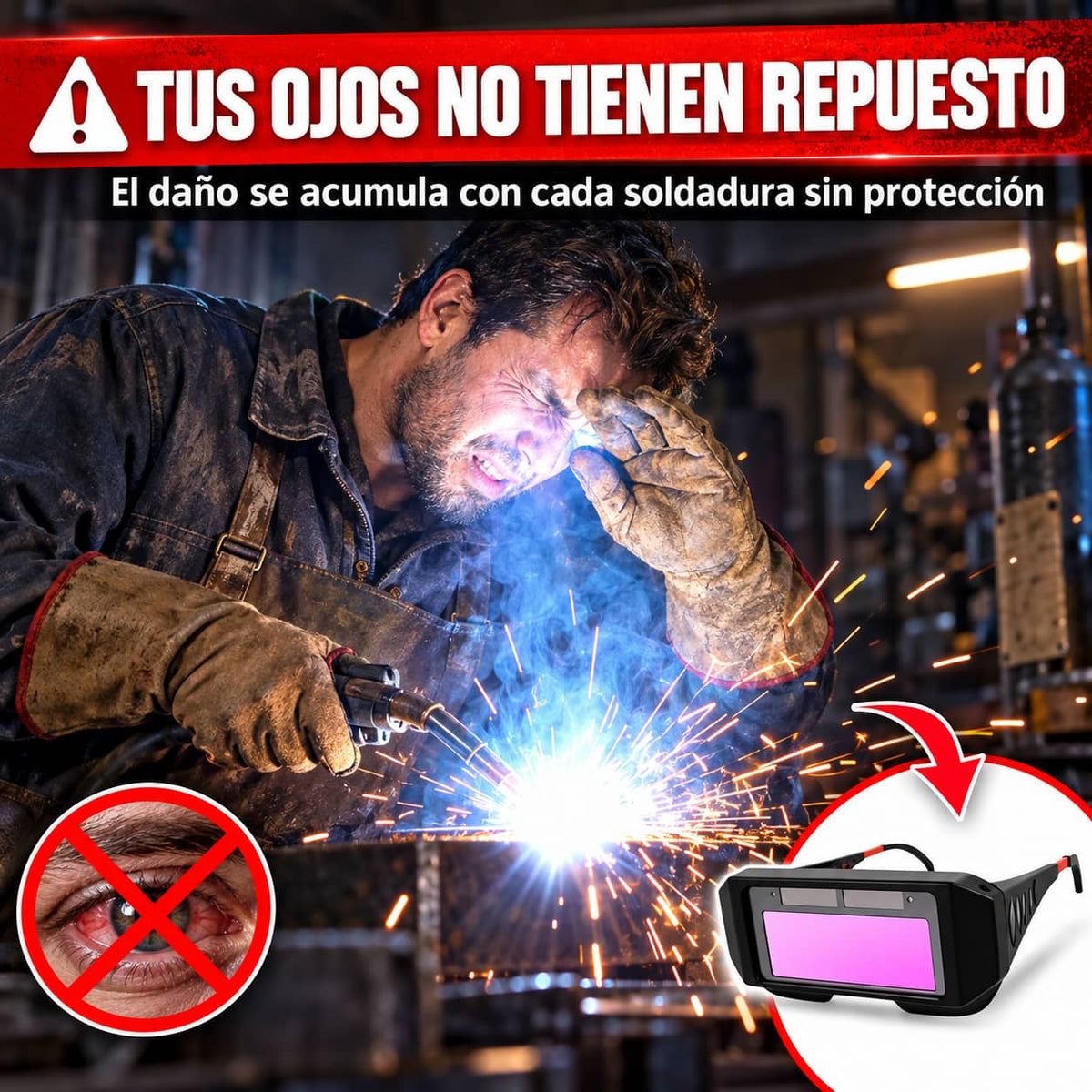 Gafas de Soldadura con Oscurecimiento Automático | Protección Total Sin Cambiar Baterías