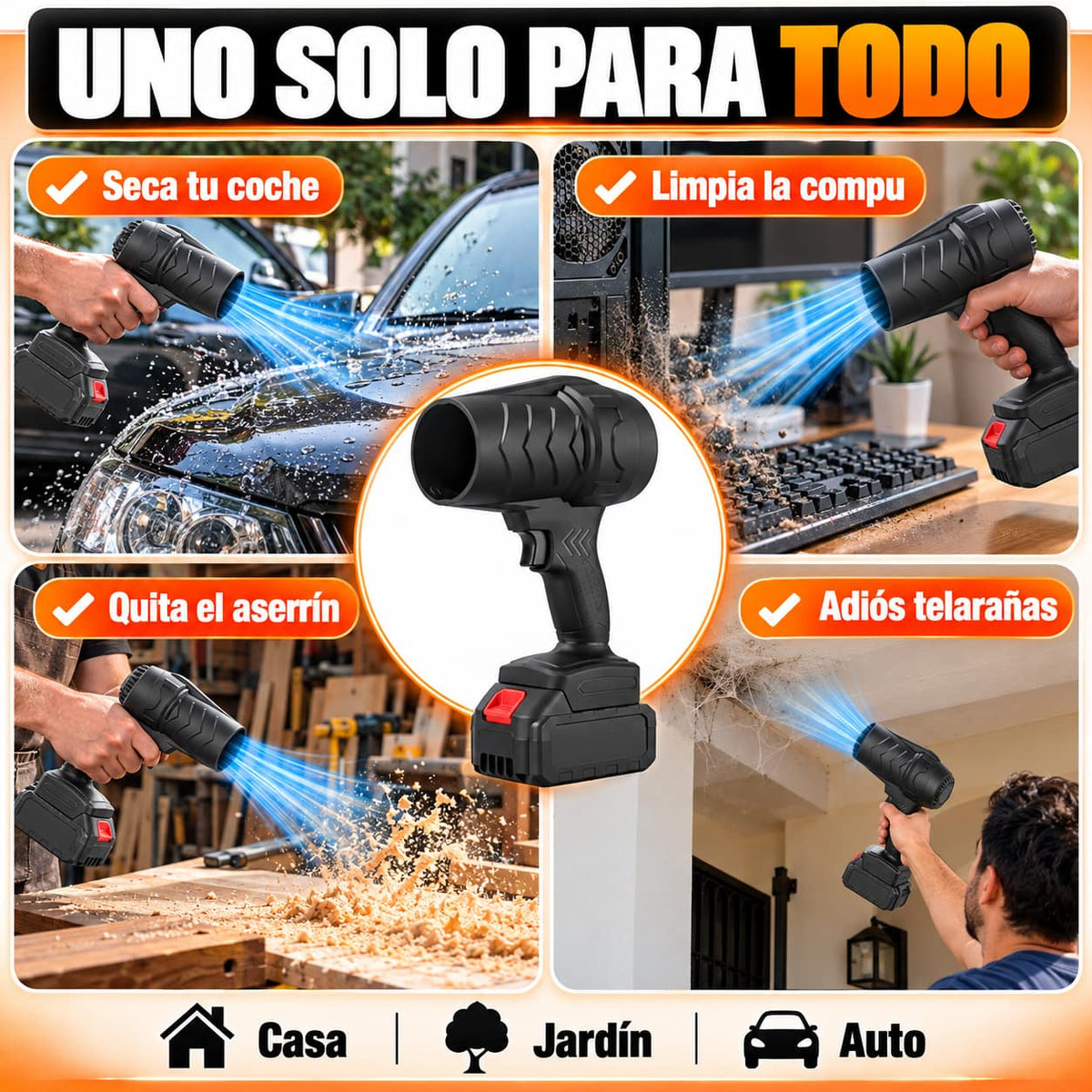 Soplador TurboBlow Max™ | Limpia en Minutos Sin Cables