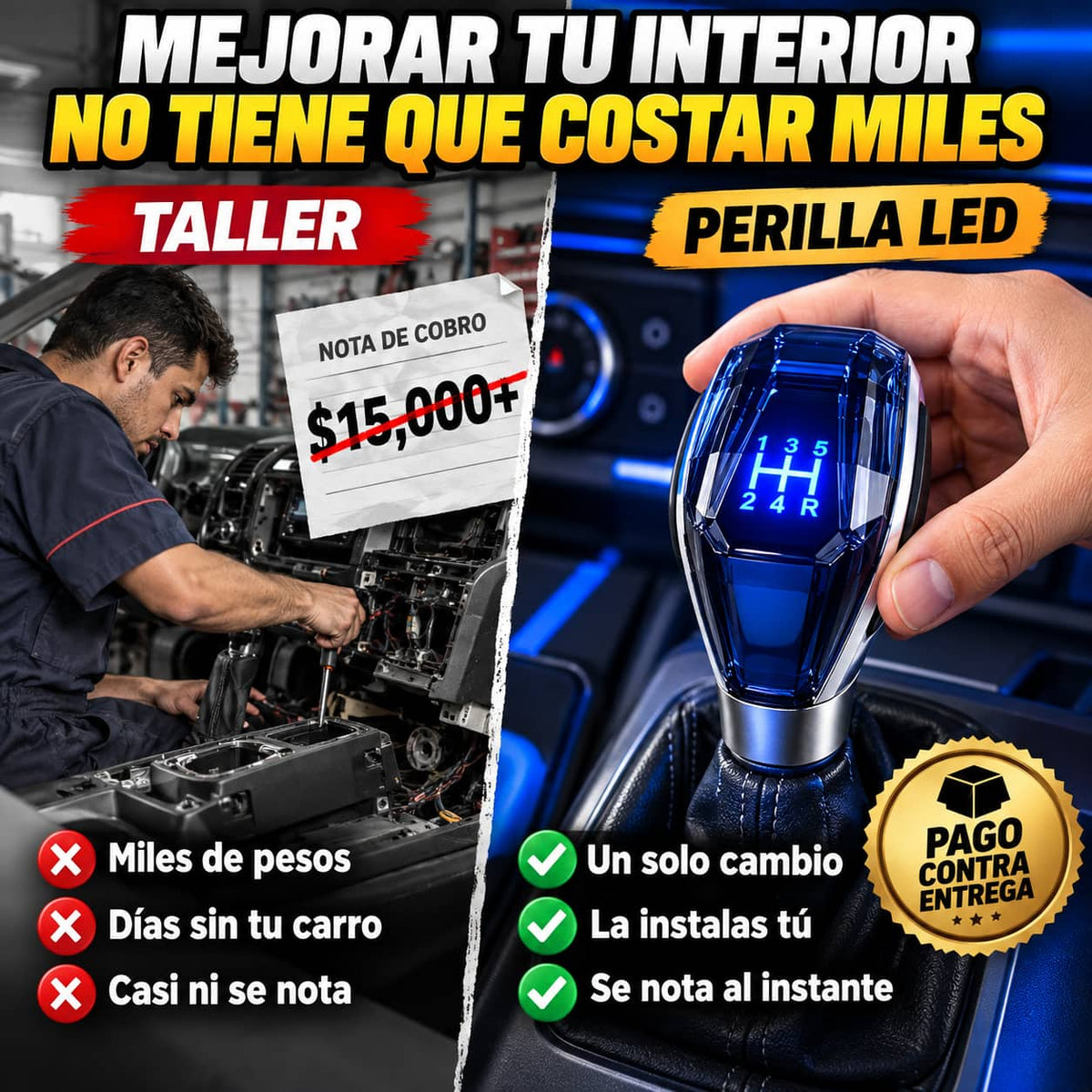 Perilla de Velocidades ShiftLux Pro™ | Interior de Lujo en Minutos