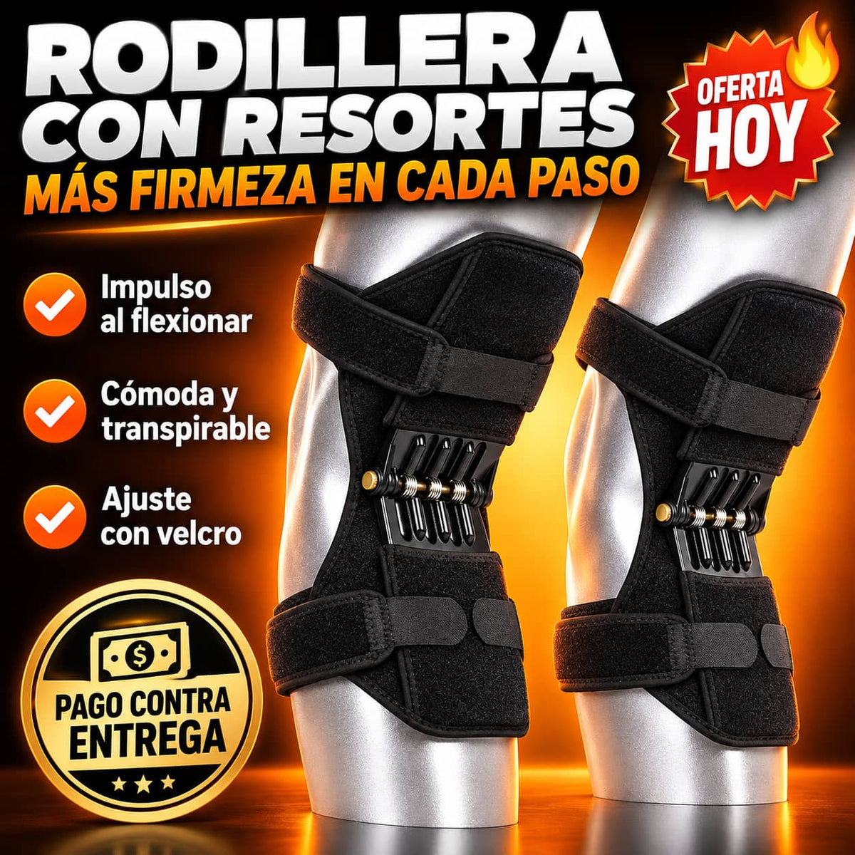 Rodillera con Resortes | Más Fuerza en Cada Paso