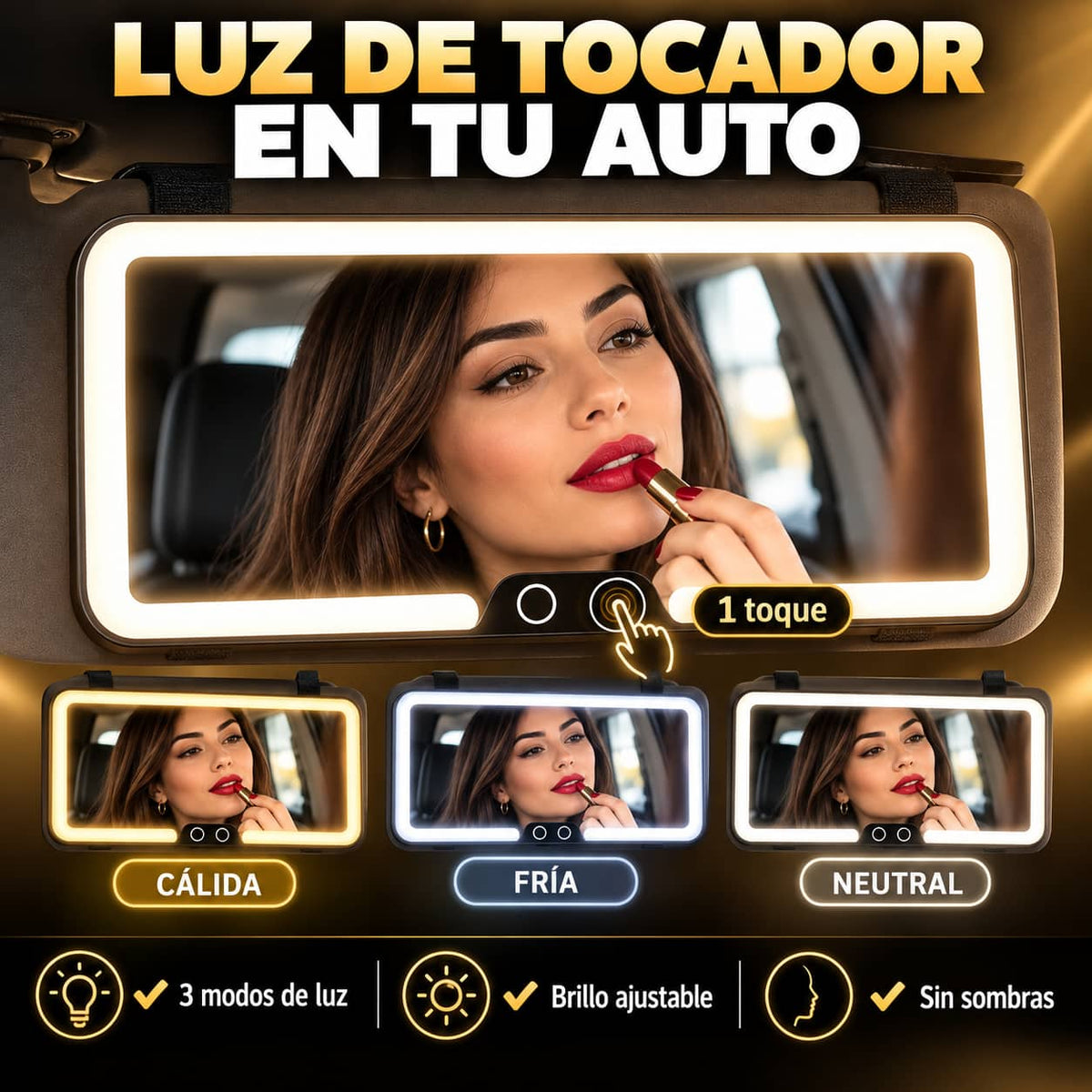 Espejo LumiVisor Pro™ | Maquíllate Perfecto En Tu Auto