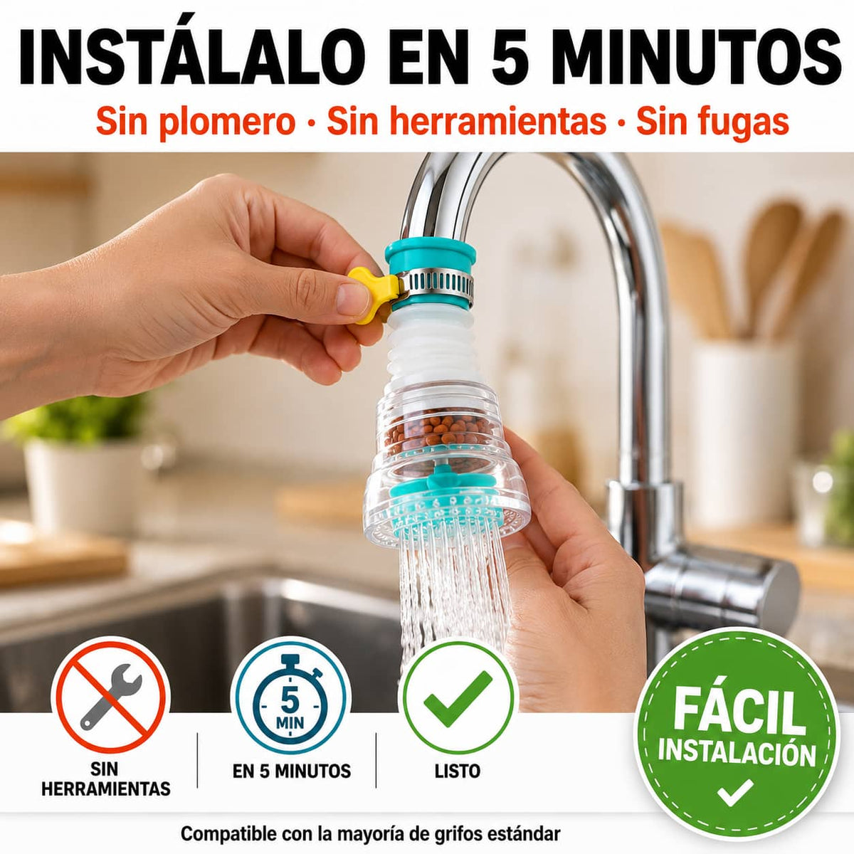 Grifo AquaFlex 360™. | Ahorra Agua y Limpia Sin Esfuerzo