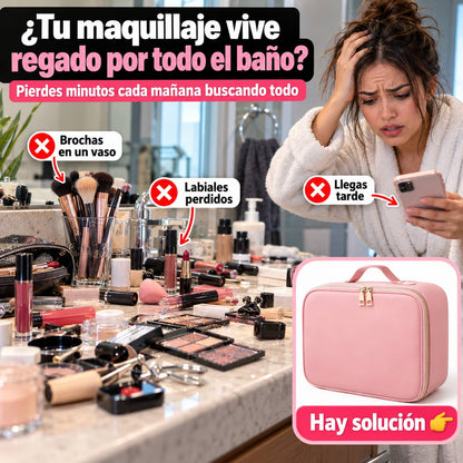 Estuche de Maquillaje con Espejo LED | Todo Tu Maquillaje en Orden y a la Mano